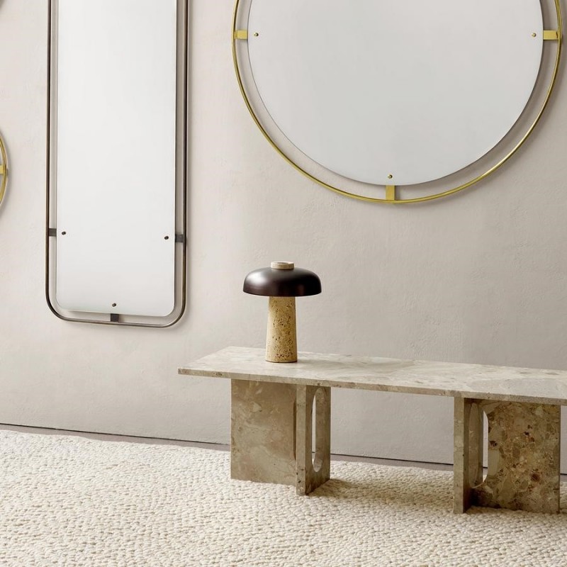 Salma Travertine Mushroom LED Table Lamp