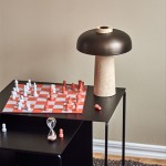 Salma Travertine Mushroom LED Table Lamp