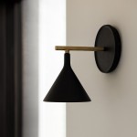 Anoushka ‎Minimalist Black Cast Wall Sconce