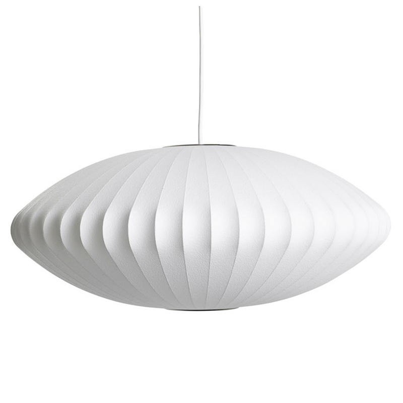 Large White Pendant Light George Nelson Bubble Lamps Model A: Dia 30 cm x H 18 cm