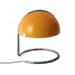 Bauhaus Bedside Table Lamps With Dome Glass Shades Orange