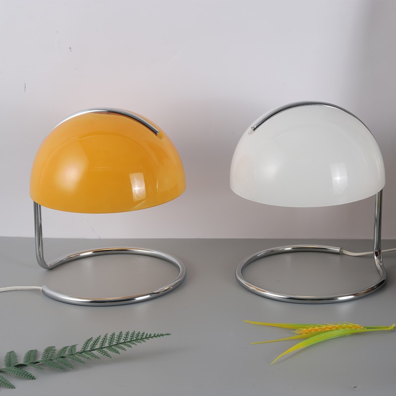 Olivia Bauhaus Bedside Table Lamps With Dome Glass Shades
