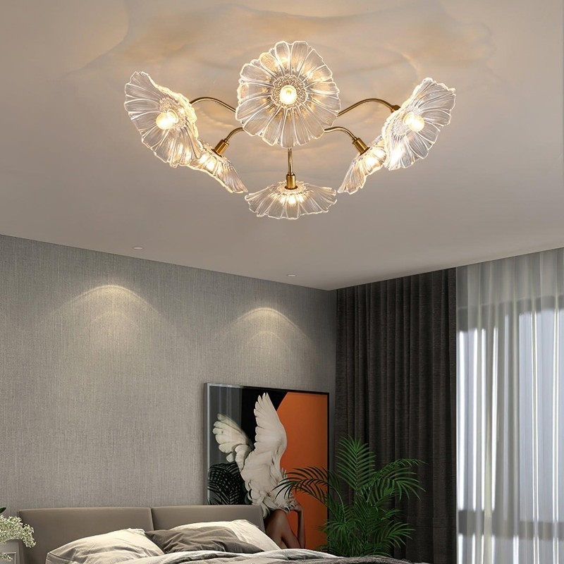 Pranavi Lotus Leaf Glass Ceiling Light