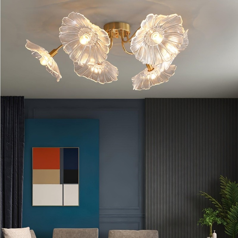 Pranavi Lotus Leaf Glass Ceiling Light