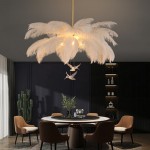 Caden Modern Nordic Ostrich Feather Chandelier