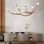 Damian Rustic Tree Branch Chandelier with Bubble Glass Lamp Shades