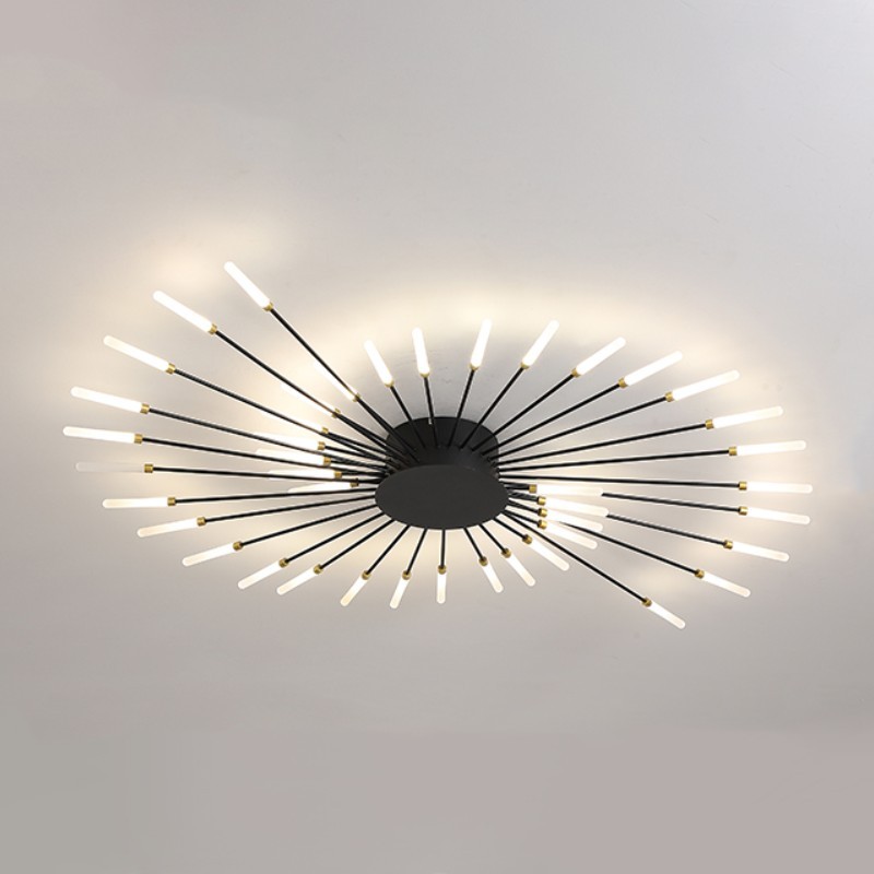 Pranika Modern Sputnik LED Fireworks Semi Flush Mount Ceiling Light
