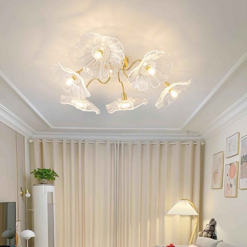Pranavi Lotus Leaf Glass Ceiling Light