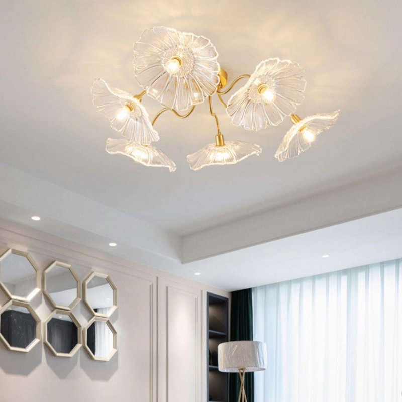 Pranavi Lotus Leaf Glass Ceiling Light