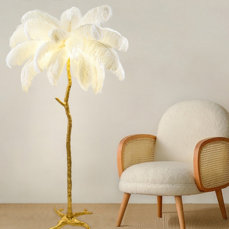 Aita Ostrich Feather Floor Lamp