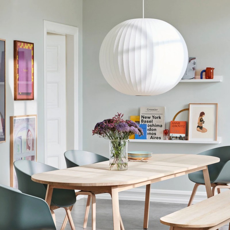 Hayden White Silk Ball Bubble Pendant Light