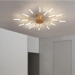 Pranika Modern Sputnik LED Fireworks Semi Flush Mount Ceiling Light