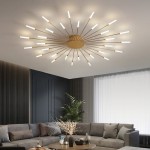 Pranika Modern Sputnik LED Fireworks Semi Flush Mount Ceiling Light