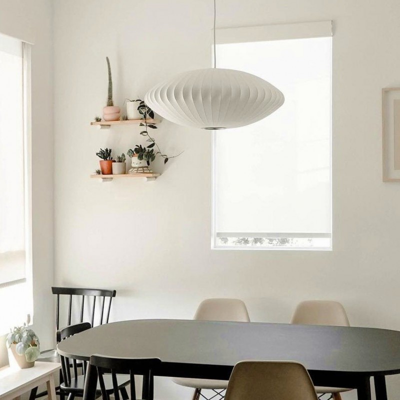 Leocadia White Saucer Nelson Bubble Pendant Light