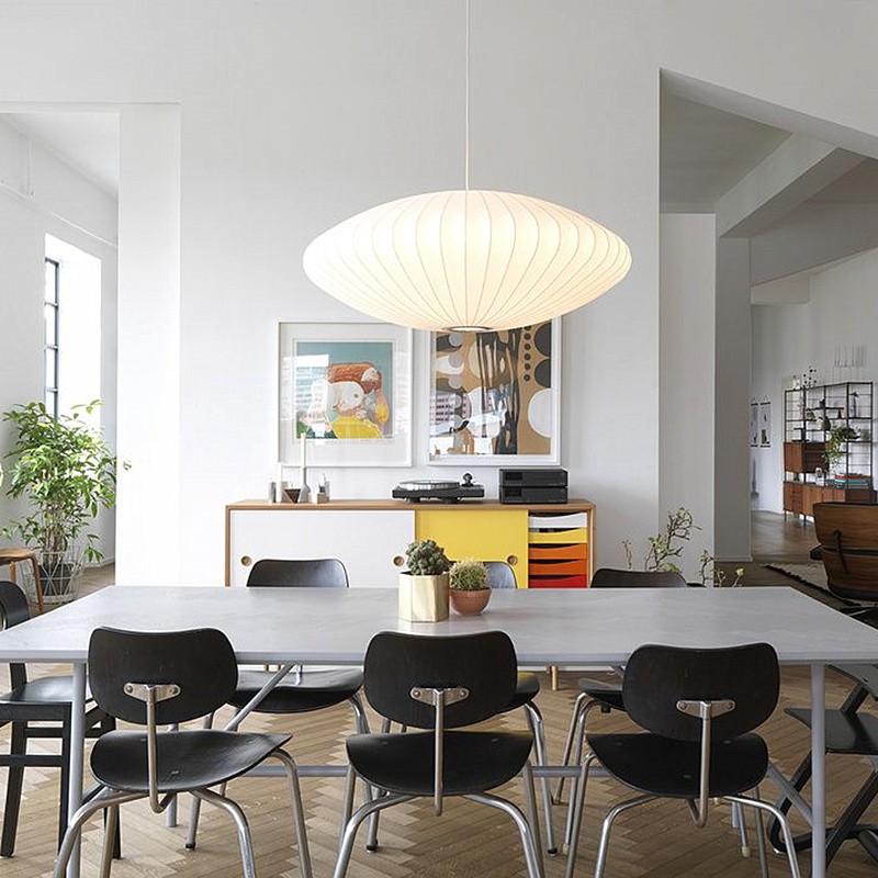 Leocadia White Saucer Nelson Bubble Pendant Light