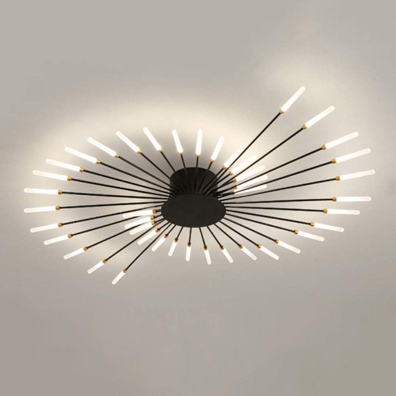 Pranika Modern Sputnik LED Fireworks Semi Flush Mount Ceiling Light