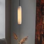 Guido Flute Cylindrical Alabaster Pendant Light