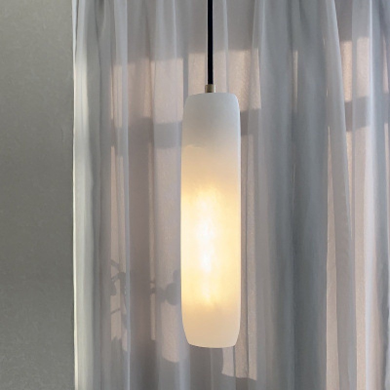 Guido Flute Cylindrical Alabaster Pendant Light