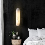 Guido Flute Cylindrical Alabaster Pendant Light