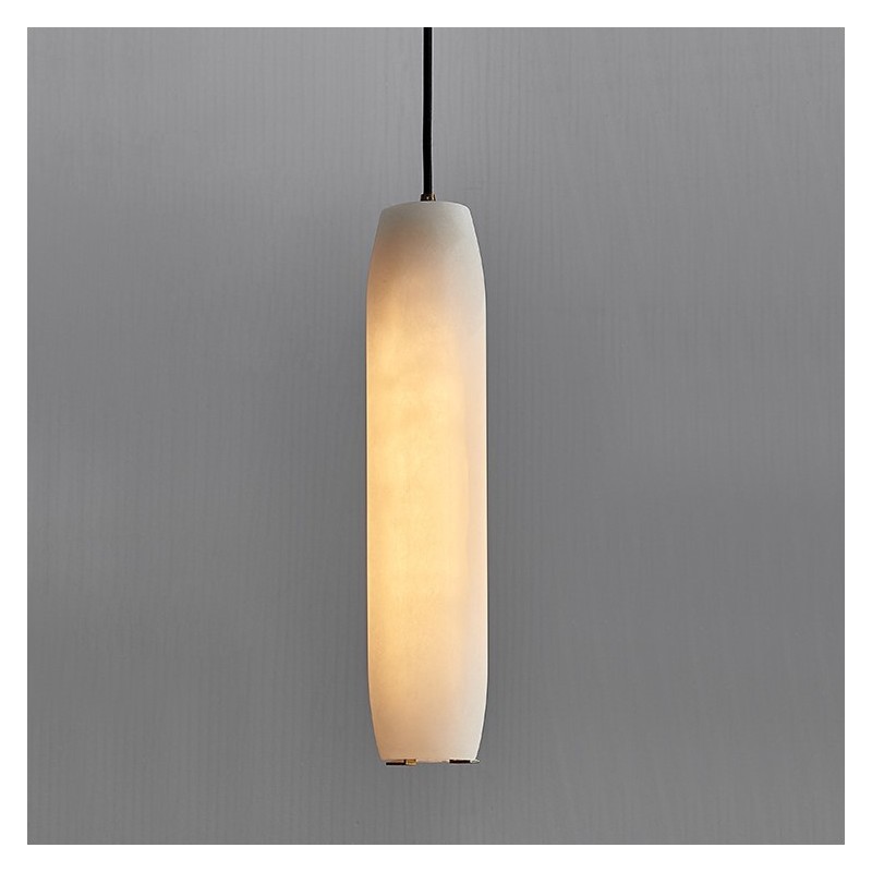 Guido Flute Cylindrical Alabaster Pendant Light