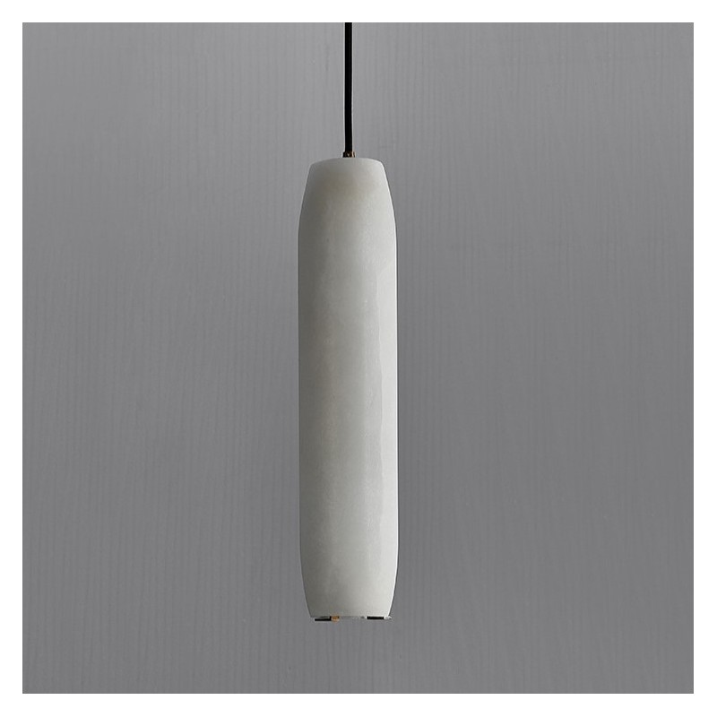 Guido Flute Cylindrical Alabaster Pendant Light
