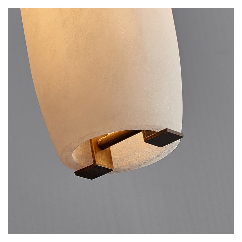Guido Flute Cylindrical Alabaster Pendant Light