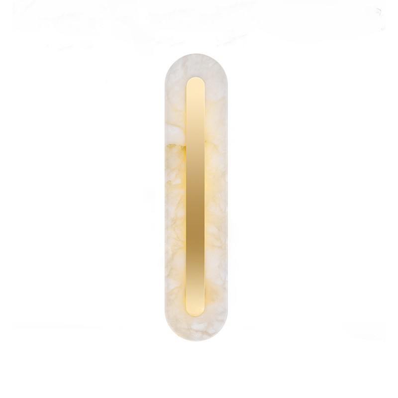 Ozeki Minimalist Brass And Genuine Alabaster Sconce