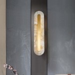 Ozeki Minimalist Brass And Genuine Alabaster Sconce