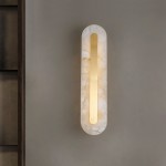 Ozeki Minimalist Brass And Genuine Alabaster Sconce