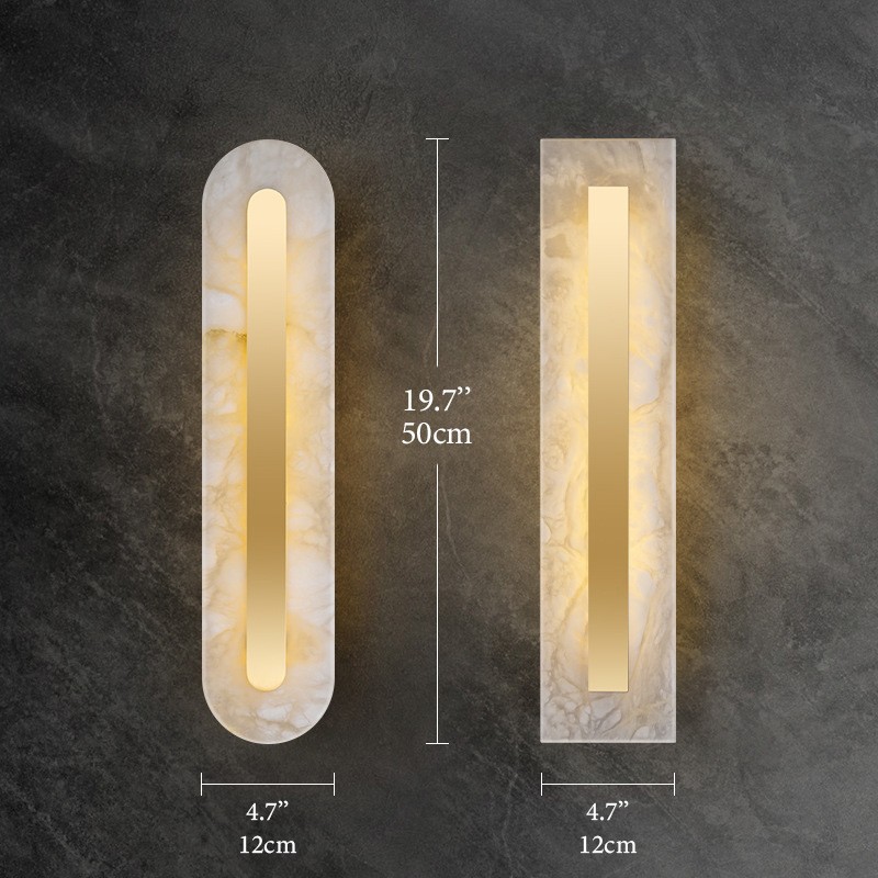 Ozeki Minimalist Brass And Genuine Alabaster Sconce