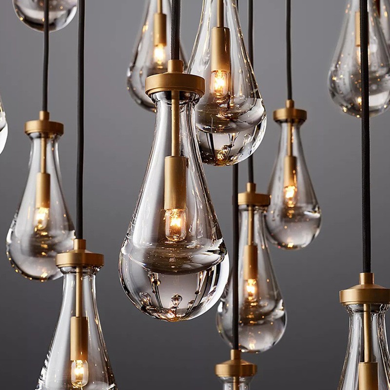 Peregrine Modern All-copper Crystal Raindrop Linear Chandelier