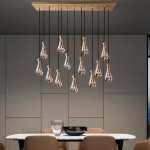 Peregrine Modern All-copper Crystal Raindrop Linear Chandelier
