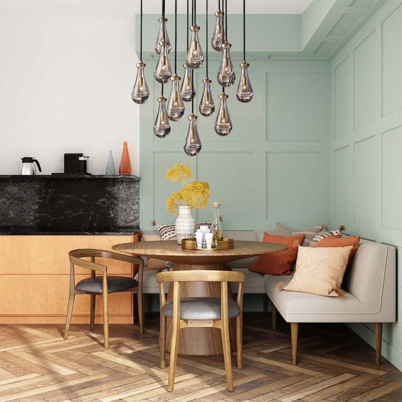 Peregrine Modern All-copper Crystal Raindrop Linear Chandelier