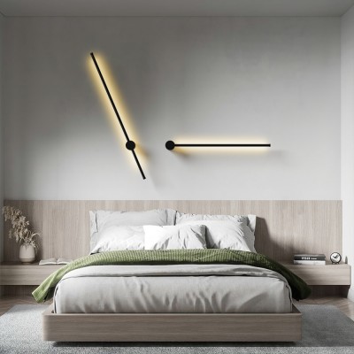 Aaradhya Modern Minimalist Rotatable Linear Black LED Wall Light