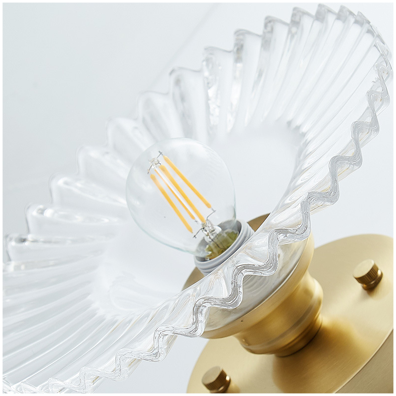 Zenon Retro Gailon Glass Semi Flush Mount Ceiling Light