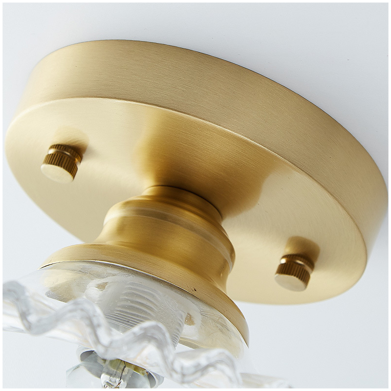 Zenon Retro Gailon Glass Semi Flush Mount Ceiling Light