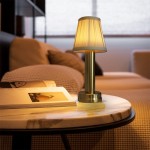 Mariana Cordless Battery Operated Pleated Shade Table Lamp