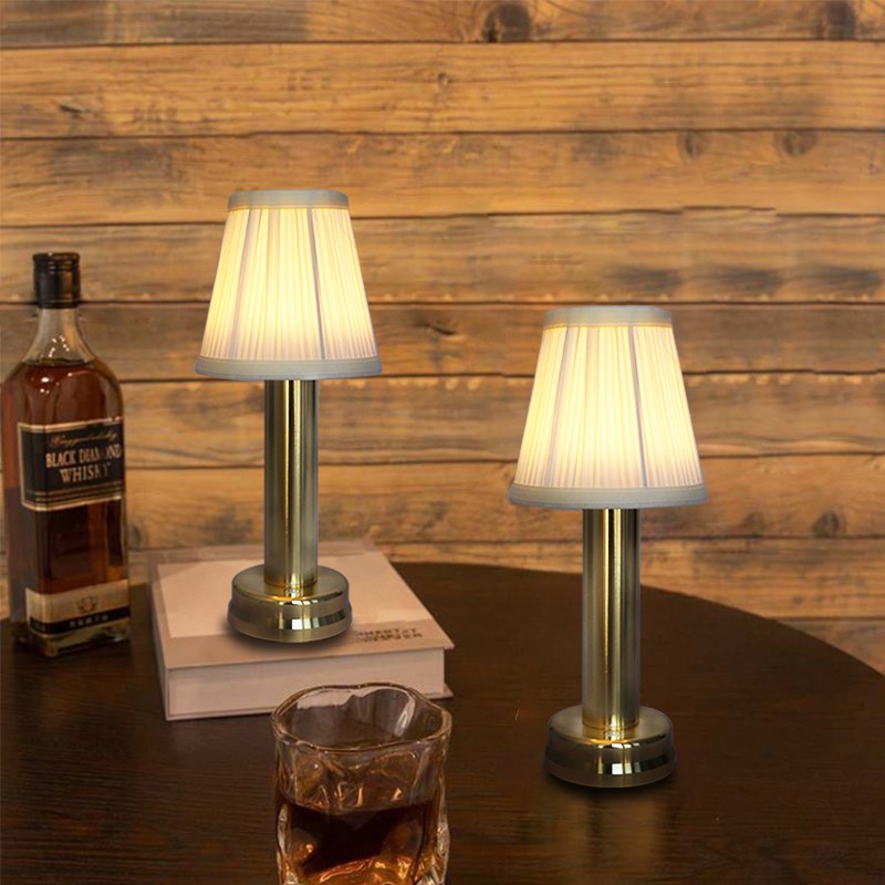 Mariana Cordless Battery Operated Pleated Shade Table Lamp