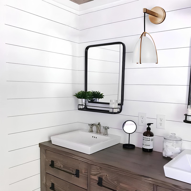 Aeryn White One Light Dome Shade Wall Sconce