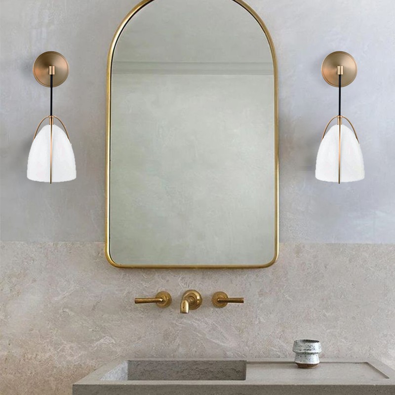 Aeryn White One Light Dome Shade Wall Sconce