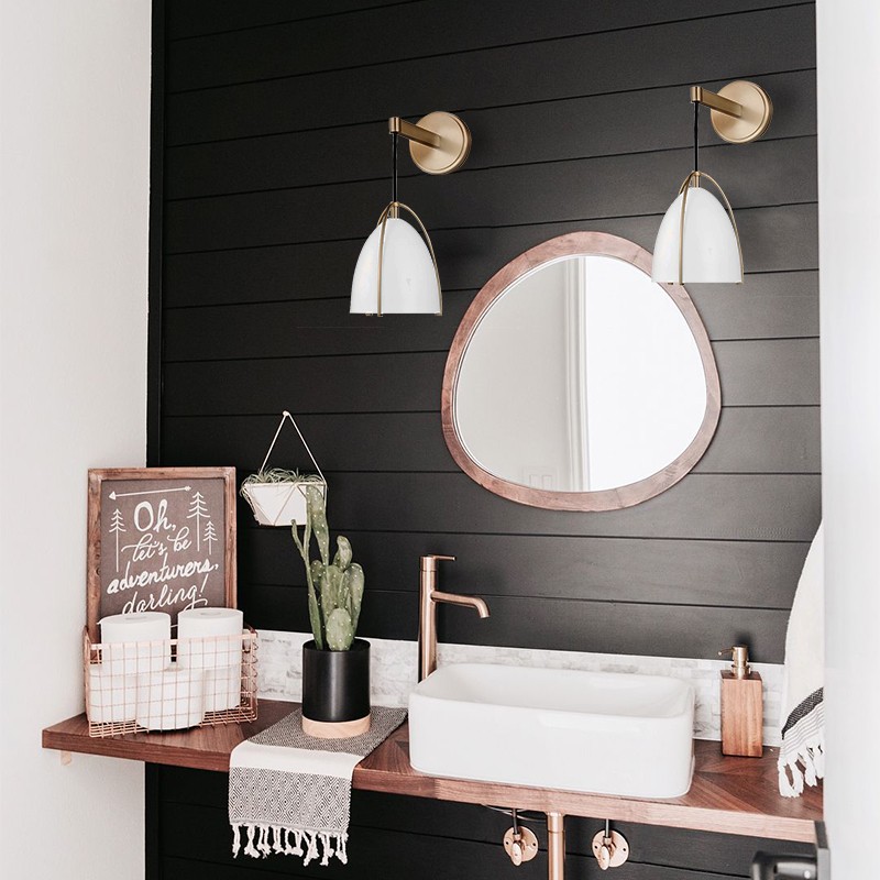 Aeryn White One Light Dome Shade Wall Sconce