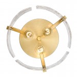 Ozu Modern Water Ripple Glass Drum Flush Mount Light