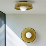 Ixionis Vintage Engraved Pattern Globe Glass Flush Mount Ceiling Light