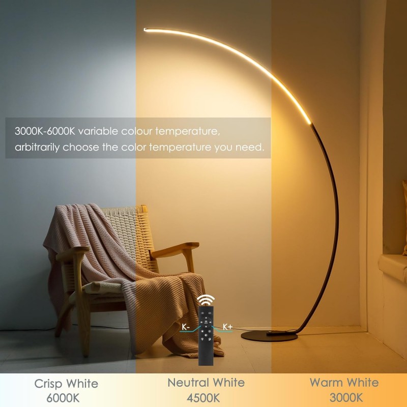 Harte Ultra Bright Dimmable Arc LED Floor Lamp