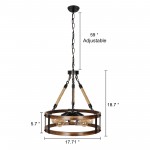 Lekha Farmhouse Vintage Drum Pendant Light