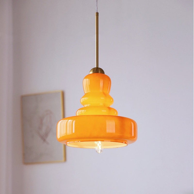 Carla Colorful Gourd Shaped Glass Shade Pendant Light