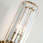 Solstice Brushed Brass Crystal Ribbed Glass Wall Sconce