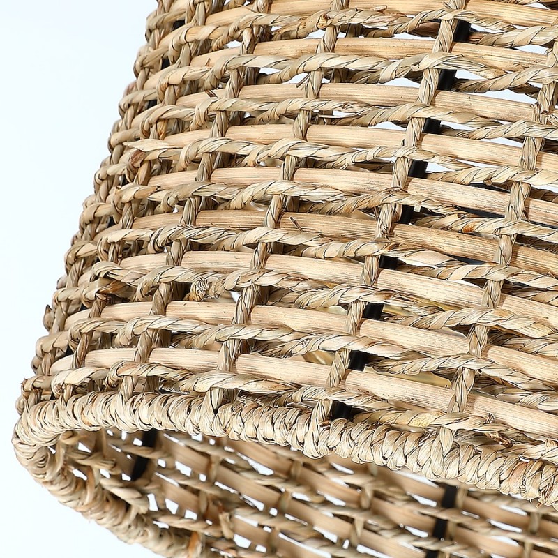 Lannister Coastal 2-Light Semi-Flush Mount Ceiling Light with Hand Woven Drum Shade for Bedroom