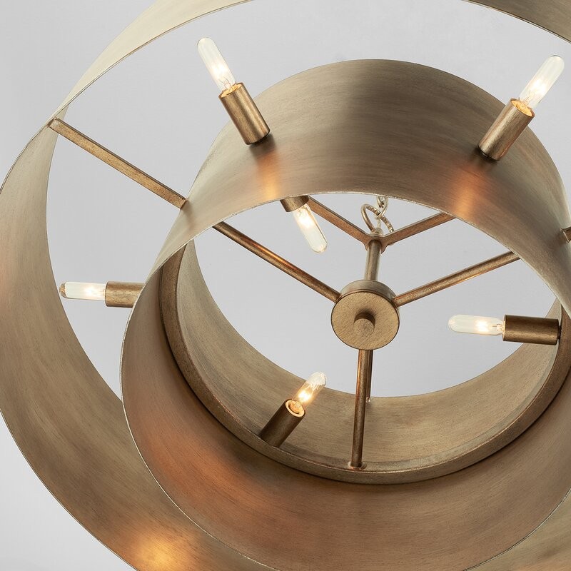 Aurelius Brushed Texture Metal Double Drum Chandelier