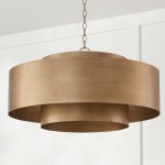 Aurelius Brushed Texture Metal Double Drum Chandelier
